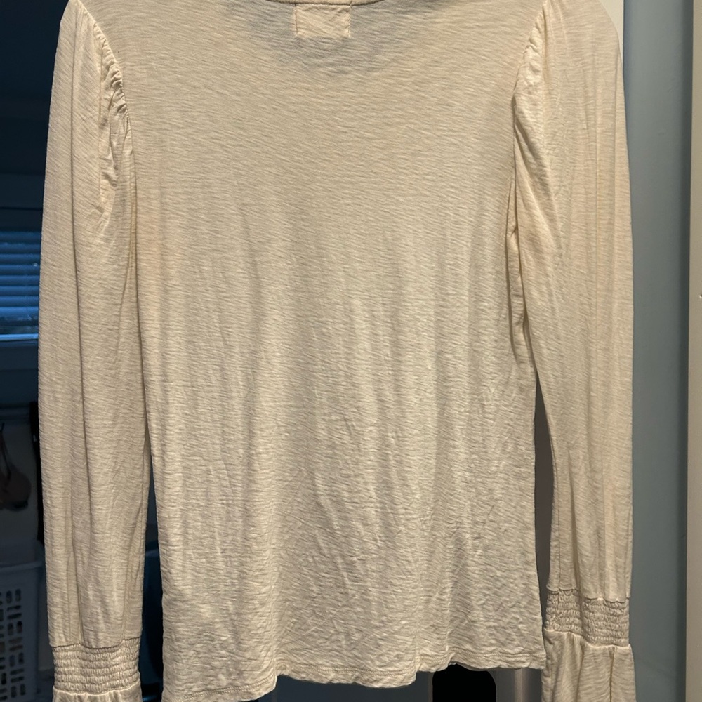 Women's Cream Long Sleeve Top - Picture 3 of 3